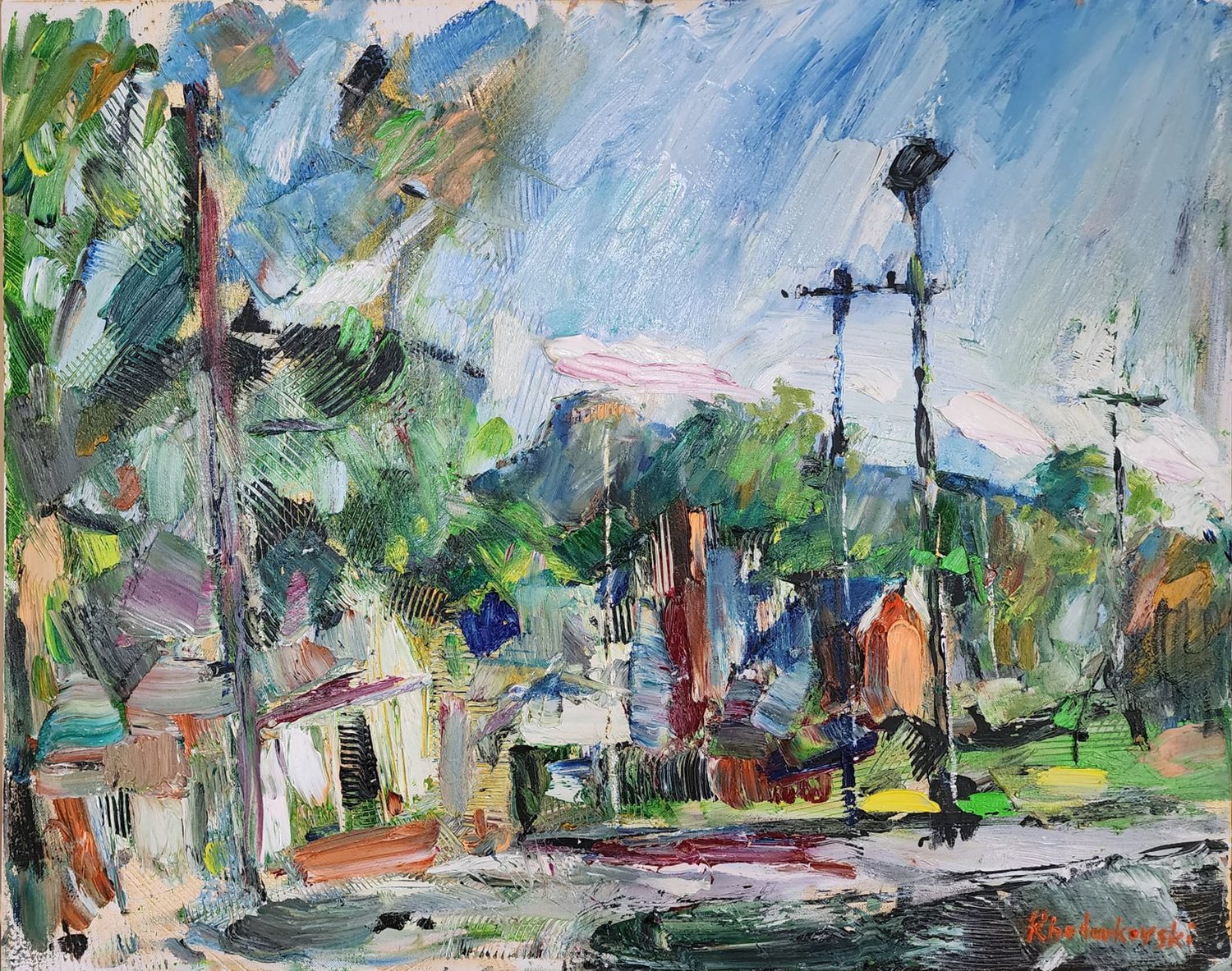 Pilot Mountain by Anna Khodorkovski, United States, Landscape painting, 24 x 30 in